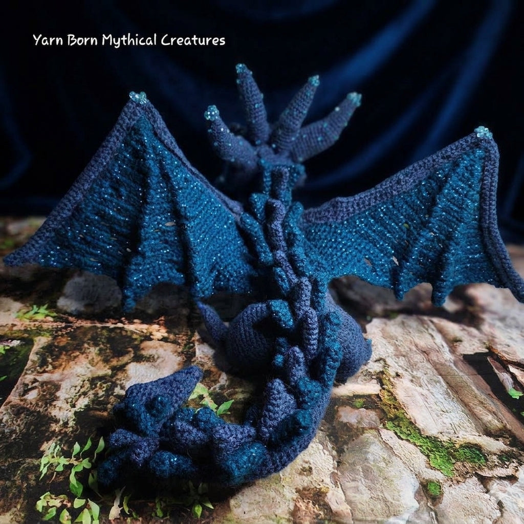 Handcrafted Crochet Dragon--Crocheted, Collectible, Decor