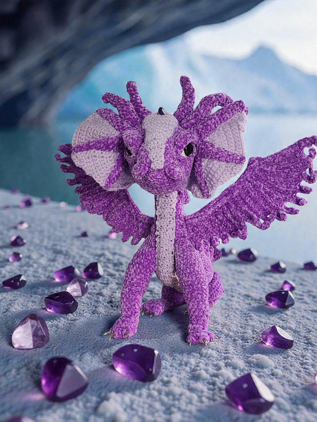 Handmade Custom Dragon--The Amethyst Sentinel Dragon