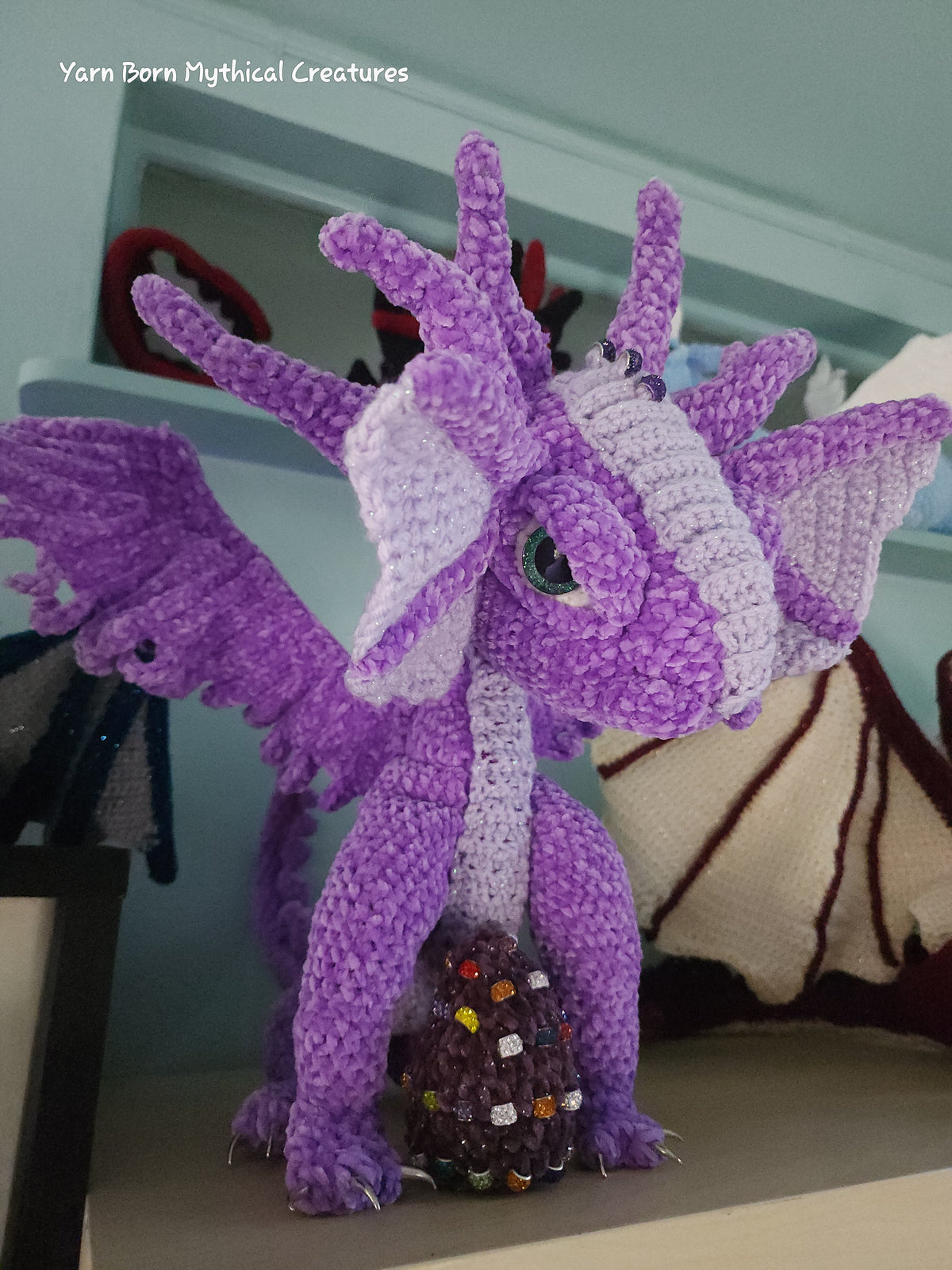 Handmade Custom Dragon--The Amethyst Sentinel Dragon