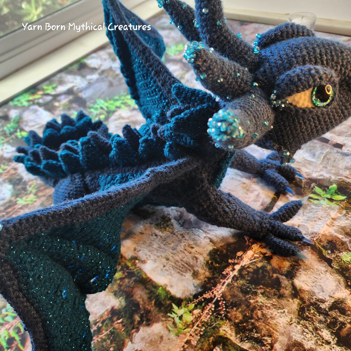 Handcrafted Crochet Dragon--Crocheted, Collectible, Decor