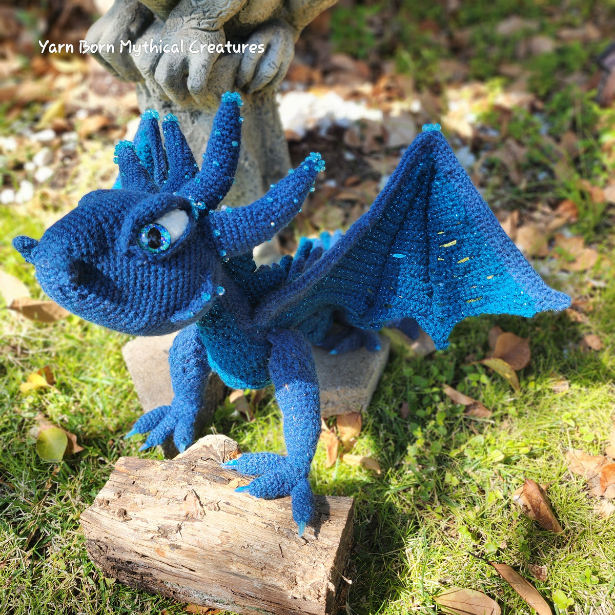 Handcrafted Crochet Dragon--Crocheted, Collectible, Decor