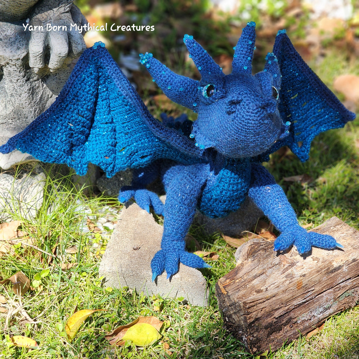 Handcrafted Crochet Dragon--Crocheted, Collectible, Decor