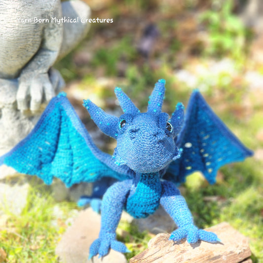 Handcrafted Crochet Dragon--Crocheted, Collectible, Decor
