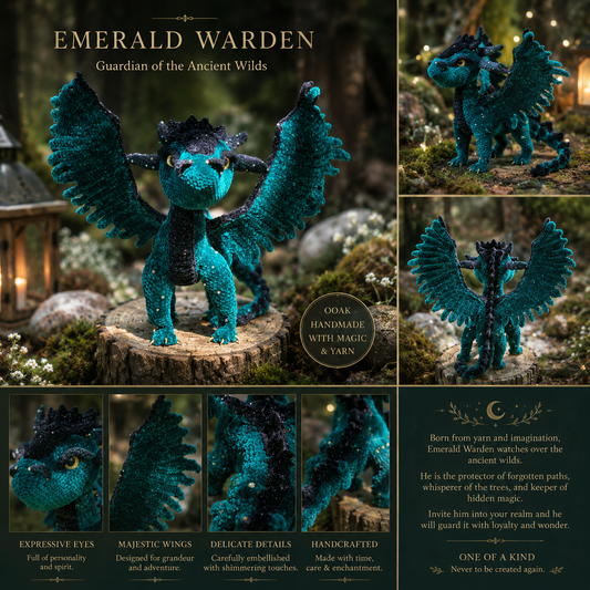 Handcrafted Custom Crocheted Dragon Decor Collectible